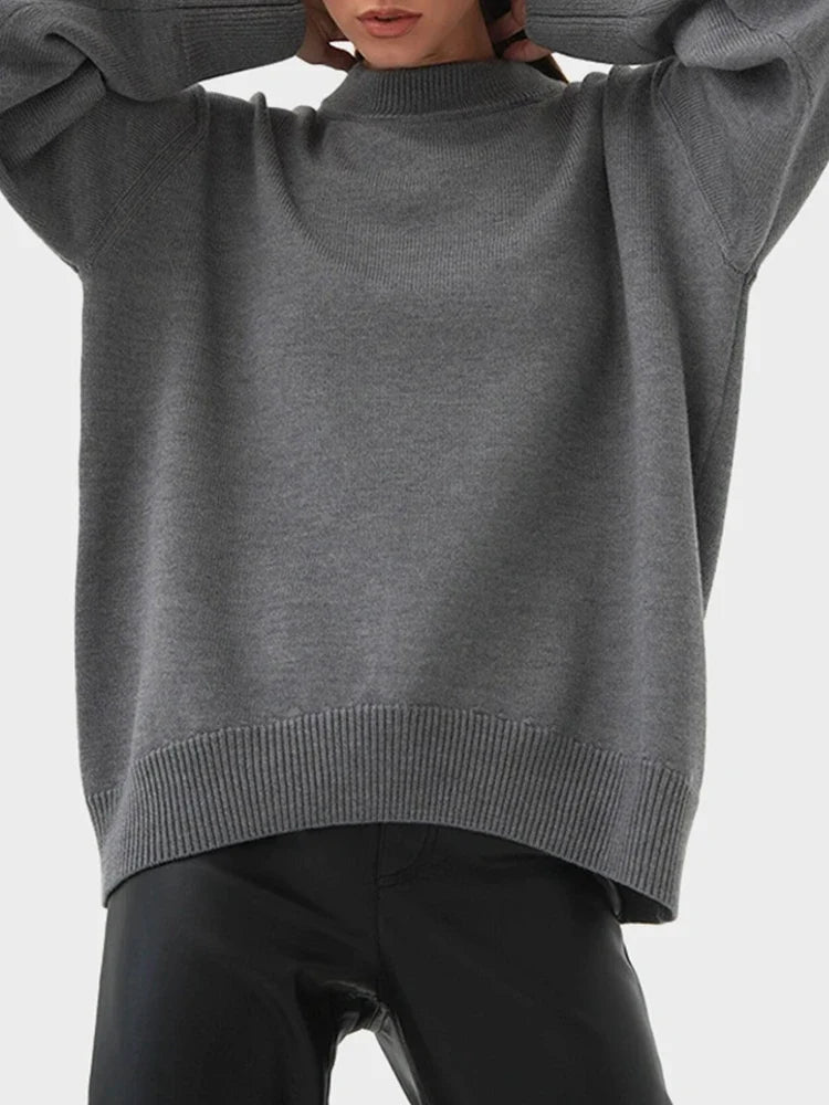 Long Sleeve Crew Neck Knit Oversized Sweater
