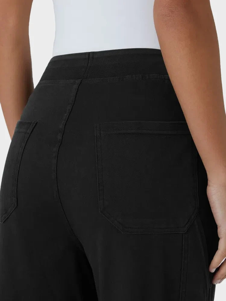 Mid Rise Pockets Straight Leg Casual Cargo Jeans