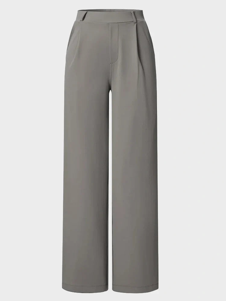 High Waisted Pocket Straight Leg Work Pants