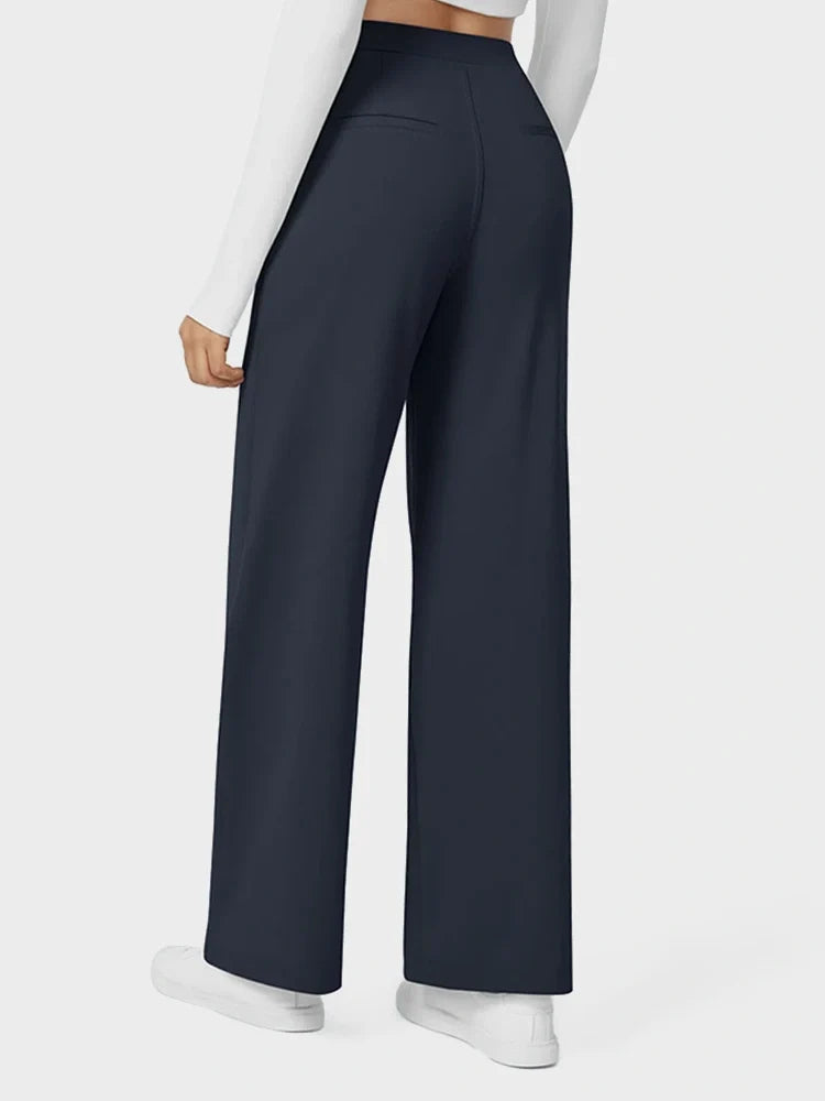 High Waisted Pocket Straight Leg Work Pants