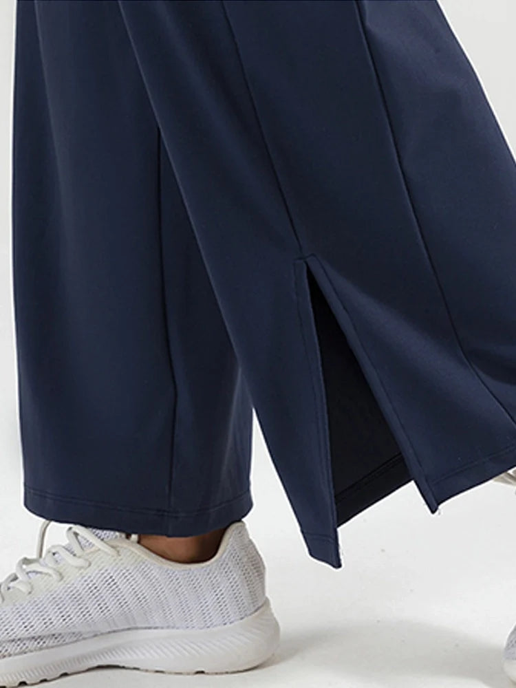 High Waisted Split Hem Wide Leg Yoga Pants