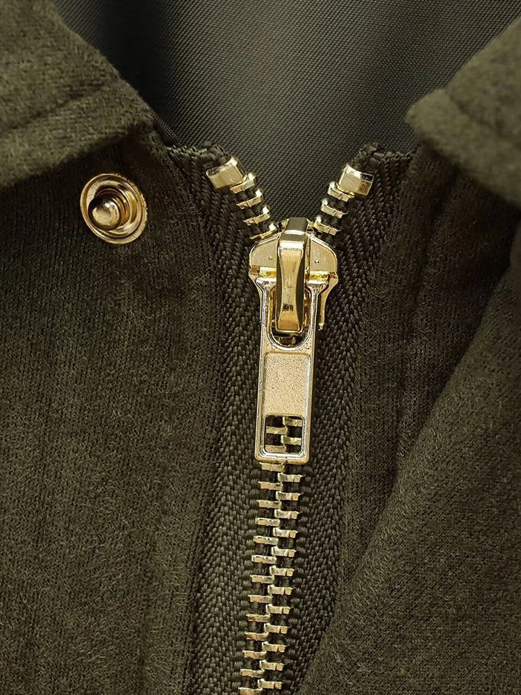 Luxury Faux Suede Bomber Jacket