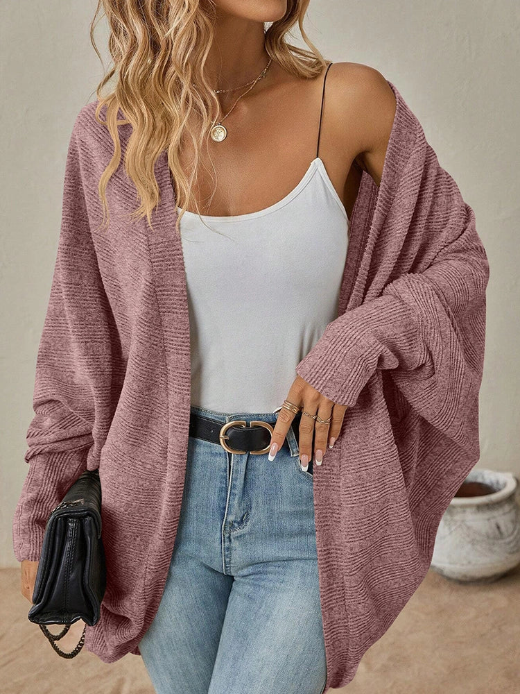 Women's Batwing Sleeve V-Neck Knit Cardigan