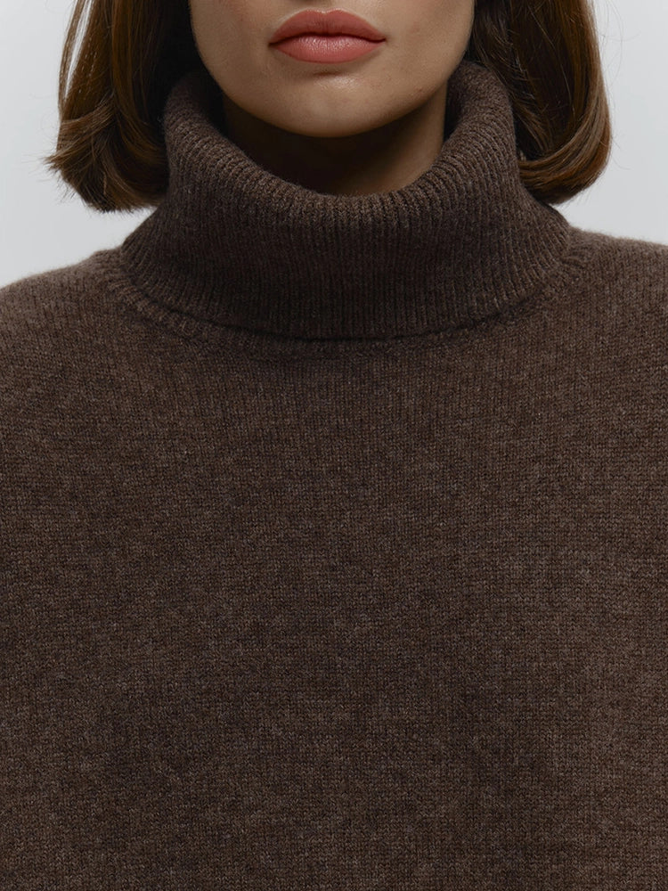 Women's Turtleneck Sweaters Loose Fit Fall Winter Pullover Jumper Tops