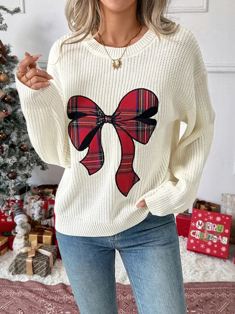 Women 2025 Merry Christmas Round Neck  Sweater