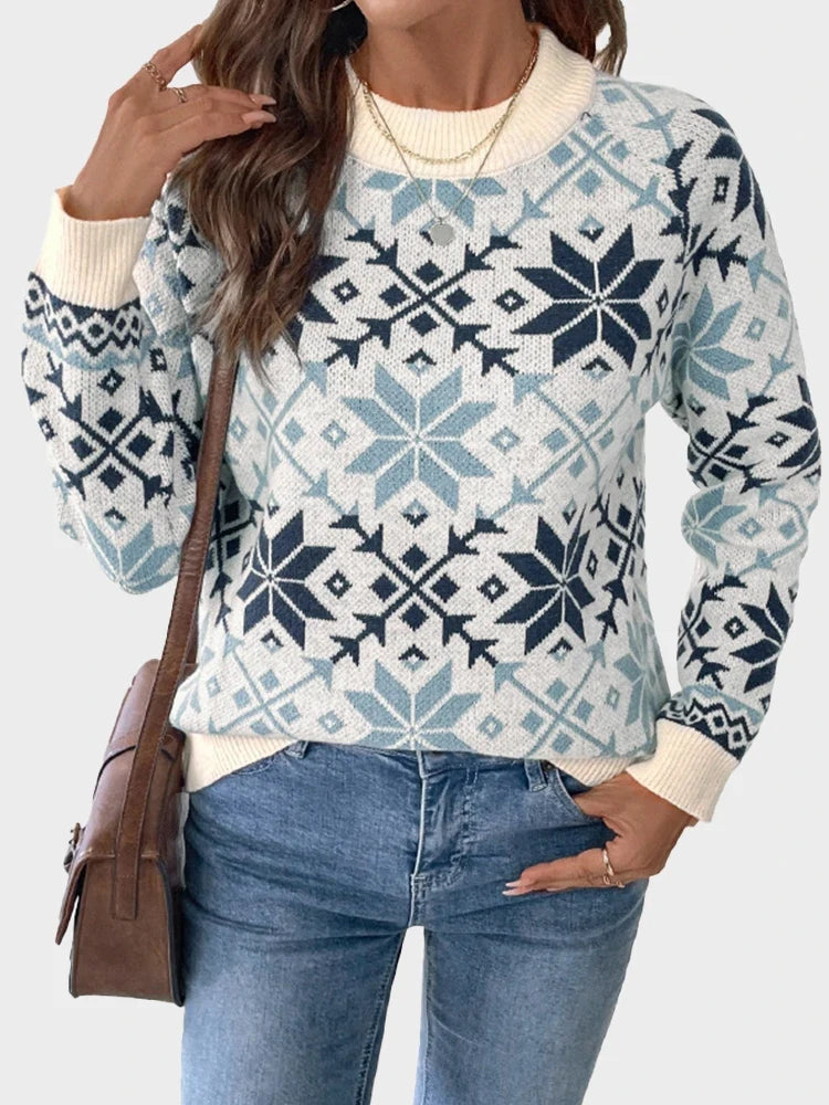 Women’s Snowflake Christmas Sweater Knitted Pullover Sweaters