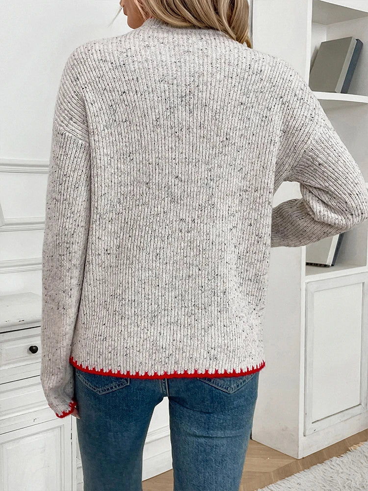 Womens Wool Pullover Loose Chunky Knit Jumper