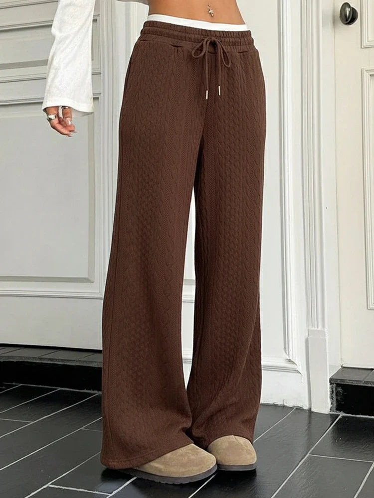Women's Straight Leg Dressy Pants Color Block Mid Rise Trousers