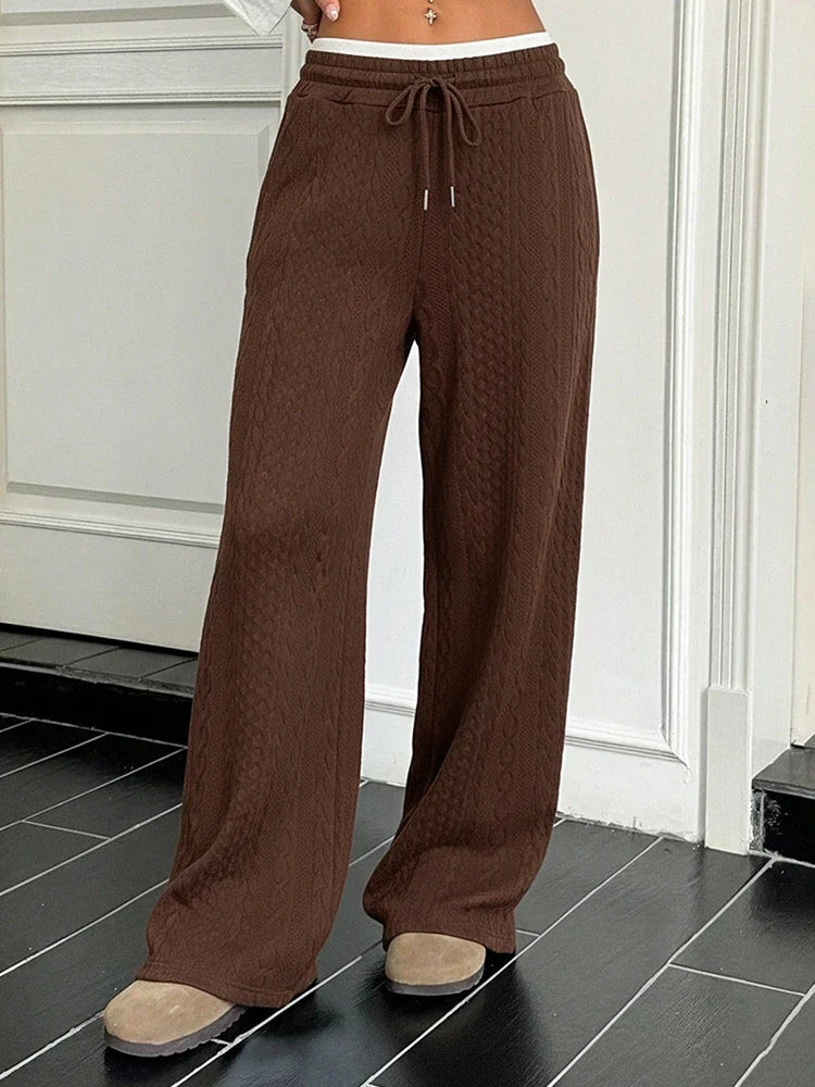 Women's Straight Leg Dressy Pants Color Block Mid Rise Trousers