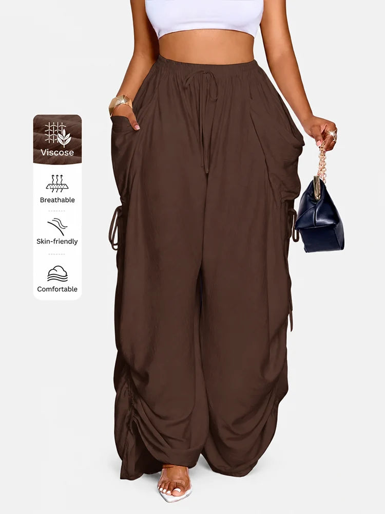 Everyday Ruched Wide-Leg Pants