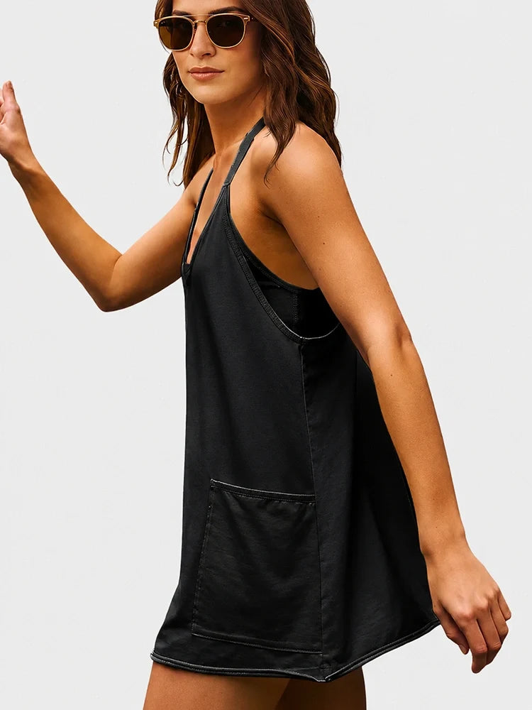 2-in-1 Everyday Active Mini Dress with Built-In Shorts & Pockets