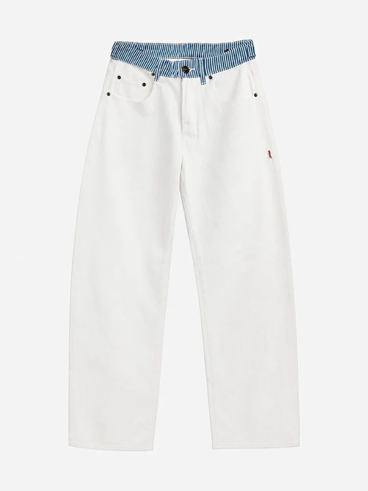 Adjustable Low-Rise Barrel Jeans