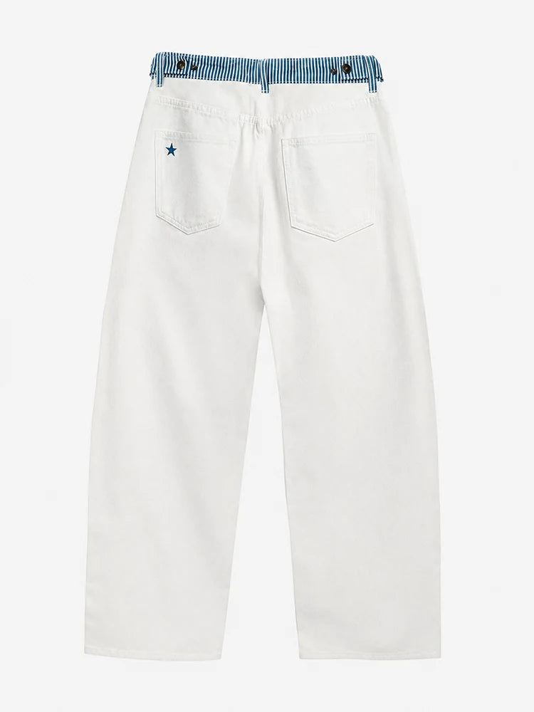 Adjustable Low-Rise Barrel Jeans