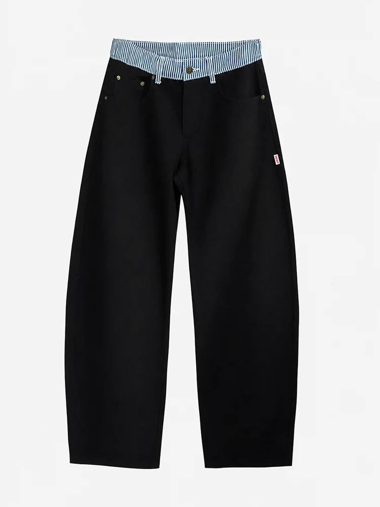 Adjustable Low-Rise Barrel Jeans