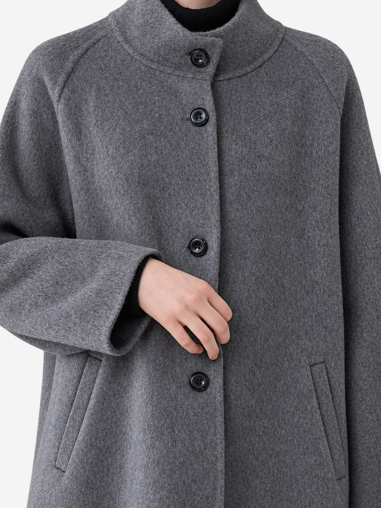 The Timeless Double-Faced Wool Stand Collar Coat