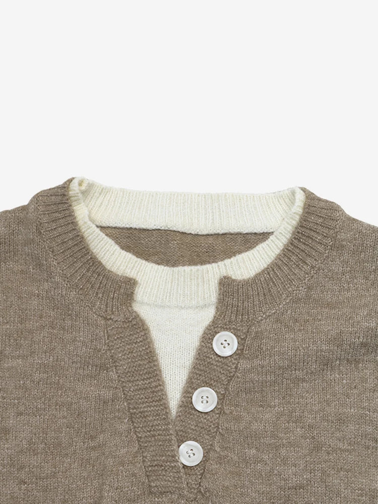 Women’s Oversized Color-Block Layered-Look Knit Sweater