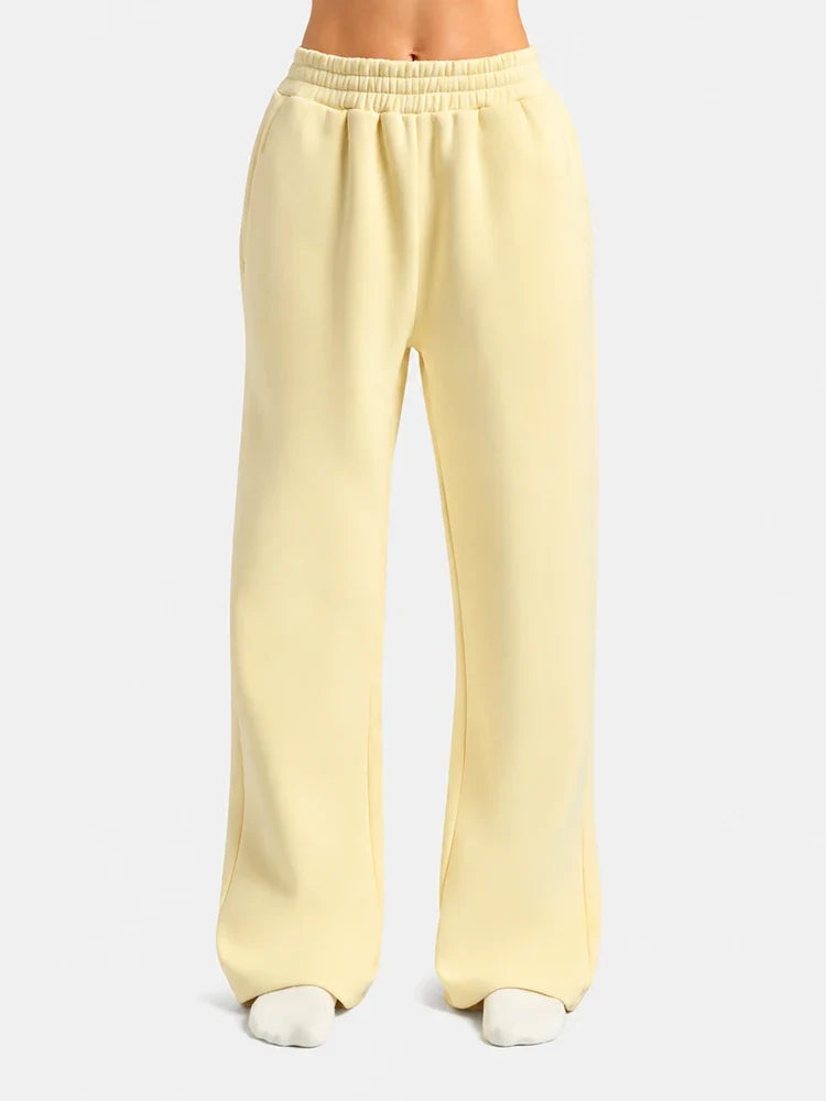 Minimalist Straight Leg Casual Comfy Stretchy Athleisure Sweatpants